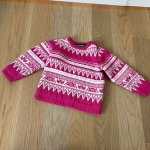 Sunice Pink and White Knit Sweater S